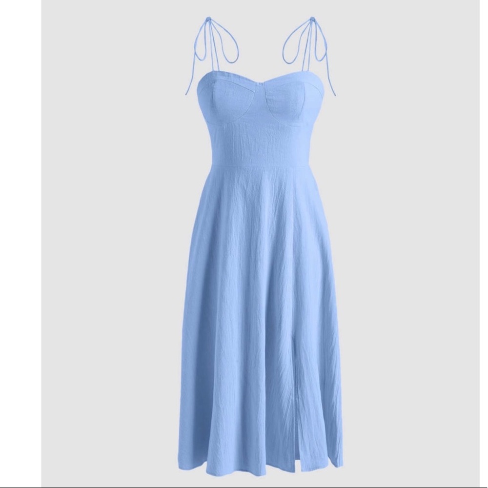 CIDER Light Blue Corset Midi Dress Med - Picture 12 of 12